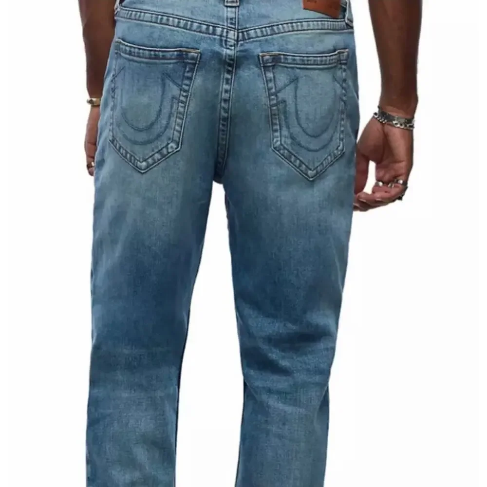 True Religion Mens Denim Blue Jeans Logan Relaxed Taper World Tour‎ 38 Classic